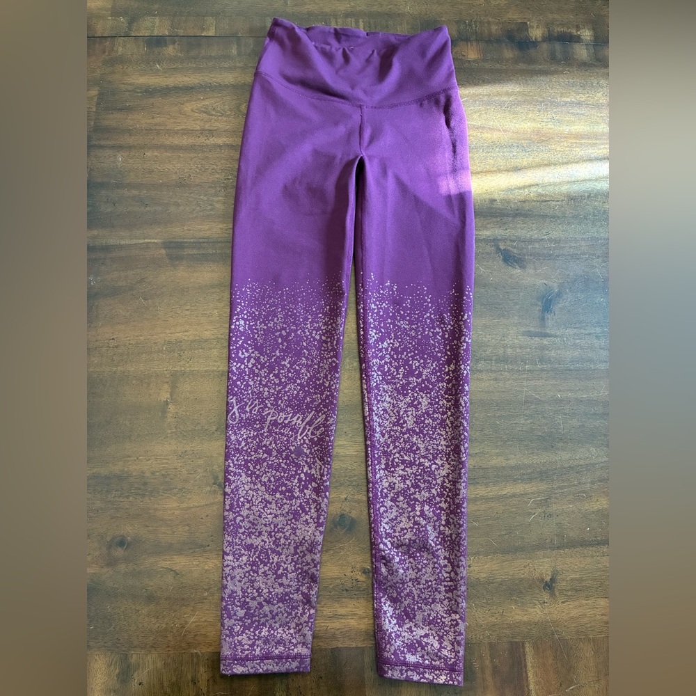 Lilly Pulitzer Leggings XS High Rise Maroon Gold Anything Is Possible Luxletic